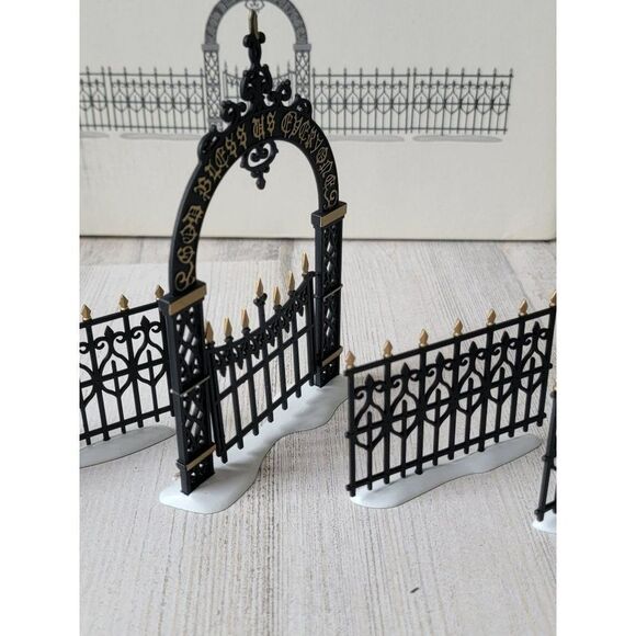 Dept 56 52523 heritage village Victorian Wrought Iron Fence & Gate accessory - Picture 7 of 8